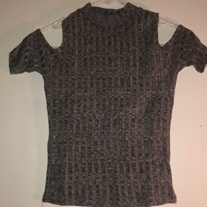 Shoulderless Grey Top